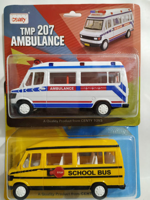 centy AMBULANCE & SCHOOL BUS(White, Yellow, Pack of: 1)
