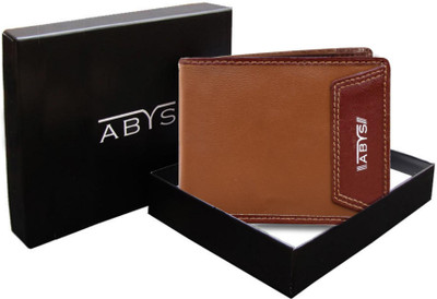 ABYS Men Tan Genuine Leather Wallet(8 Card Slots)