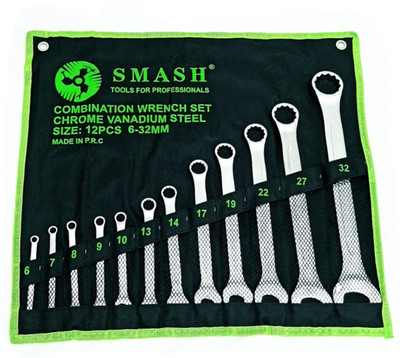 DARIT SMASH Professional Combination Spanner Wrench Set Chrome Vanadium Steel (6-32mm 12-Pieces) Double Sided Combination Wrench(Pack of 1)