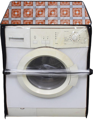 Auf Front Loading Washing Machine  Cover(Width: 60.96 cm, White, Brown)