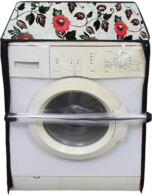 AAVYA UNIQUE FASHION Front Loading Washing Machine  Cover(Width: 68 cm, Brown,Whiteflower,6kg)