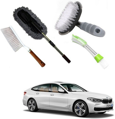 Qiisx Wheel Tire Rim Scrub Brush, Car AC Vent Cleaning Brush, Microfiber Duster, Handle Cleaning Duster Brush For BMW 6 Series Combo