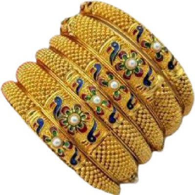 SHIVAM ENTERPRISE Brass Gold-plated Bangle Set(Pack of 6)