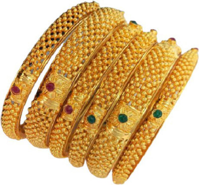 SHIVAM ENTERPRISE Brass Gold-plated Bangle Set(Pack of 6)