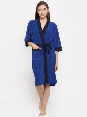 Flipkart SmartBuy Blue 2 Free Size Bath Robe(Bathrobe, For: Men, Blue 2)