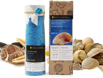 15% OFF on Soulflower Ocean Blue Ocean mineral Bath Salt 500g, For Muscle Relief, Eliminates Dryness, Preservatives Free, Rejuvenate Skin�s Health(500 g)
