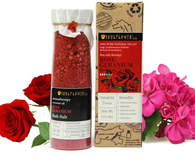 24% OFF on Soulflower Rose Geranium Bath Salt 500g, For Muscle Relief, Exotic & Indulging, Preservatives Free, Soothes Irritation(500 g) 24% OFF on Soulflower Rose Geranium Bath Salt 500g, For Muscle Relief, Exotic & Indulging, Preservatives Free, Soothes Irritation(500 g)