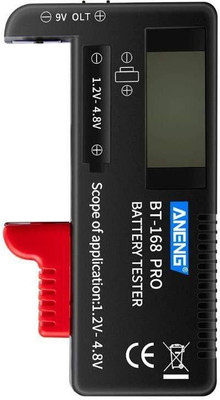 amiciSense Digital battery Tester BT-168 Pro Voltage Indicator for 1.2V-4.8V AA AAA C D 9V 3V 18650 16340 14500 Lithium Battery Digital Battery Tester