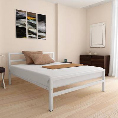 Doctor Dreams by Nilkamal Striker Metal Queen Bed  (Finish Color - White, Delivery Condition - Knock Down)