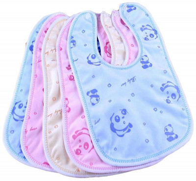 TINNY TOTS Premium Quality Double Layered Quick Dry Baby Bibs Apron Waterproof Super Soft Cotton Daily Use Feeding Bibs Stylish Trendy Fashionable Durable Baby Gift Set Combo For Toddlers/New Borns(0-12 Months;Pack of 5)(Multicolor)