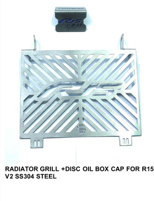 imad RADIATOR GRILL+DISC OIL BOX CAP FOR YAMAHA R15 V2 Bike Crash Guard(Yamaha)