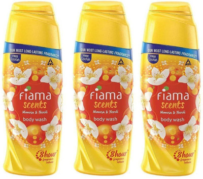 FIAMA Scents Mimosa & Neroli Body Wash 100ML With Loofah 3Pcs(3 x 100 ml)