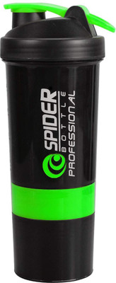 KITCHEN INDIA 500 ml Plastic Shaker(Pack of 1, Black, Green)