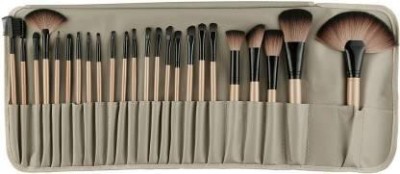 Yoana Professional Series Makeup Brush Set With Leather Pouch - Beige(Pack of 24)