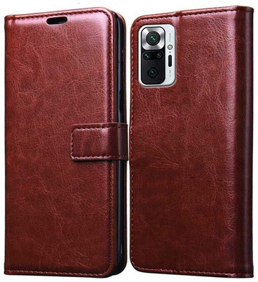 Krumholz Flip Cover for Redmi Note 10 Pro, Redmi Note 10 Pro Max(Brown, Dual Protection, Pack of: 1)