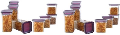 Solomon Plastic Grocery Container  - 1100 ml, 600 ml(Pack of 16, Purple)