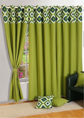 SWAYAM 152 cm (5 ft) Cotton Window Curtain Single Curtain(Solid, Green)