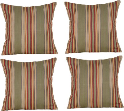 GORDON Striped Pillows Cover(Pack of 4, 40 cm*40 cm, Multicolor, Green)