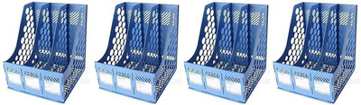 FosCadit 3 Compartments PLASTIC FILE RACK HOLDER(Multicolor)