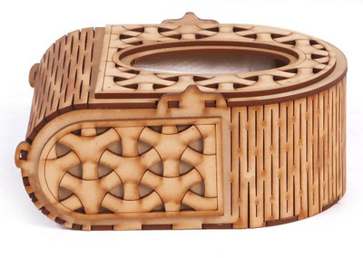 Nexat 1 Compartments wood Tissue Box / Holder(Brown)