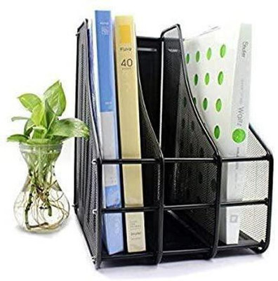 LEON WESTGATE 3 Compartments Metal 3 layer file rack(Black)