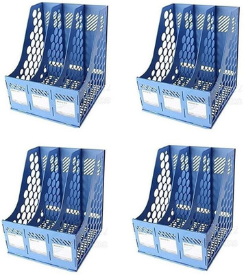DITCAFOS 3 Compartments PLASTIC FILE RACK HOLDER(Multicolor)