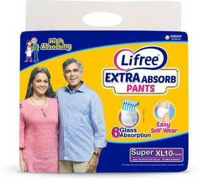 LIFREE Adult diaper Extra Large Size Pant Style Adult Diapers - XL(10 Pieces)