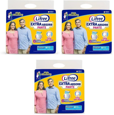 LIFREE Adult diaper Medium Size Pant Style Adult Diapers - M(30 Pieces)