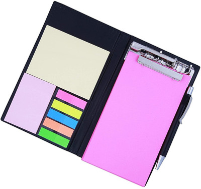 COI Memo Note Pad/Memo Note Book with Sticky Notes & Clip Holder in Diary Style (Pink) - Set of 2 Pocket-size Memo Pad UNRULED 50 Pages(Pink, Pack of 2)