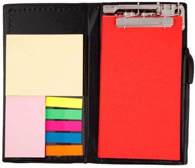 COI Memo Note Pad/Memo Note Book with Sticky Notes & Clip Holder in Diary Style (Crimson Red) Pocket-size Memo Pad UNRULED 50 Pages(Multicolor)