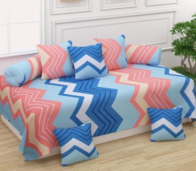 MAHI TEXTILES Cotton Abstract Diwan Set(Multicolor)