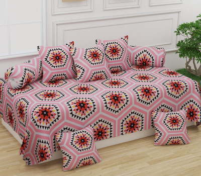 MAHI TEXTILES Cotton Abstract Diwan Set(Multicolor)