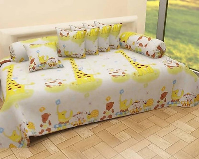 MAHI TEXTILES Cotton Abstract Diwan Set(Multicolor)