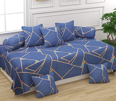 MAHI TEXTILES Cotton Abstract Diwan Set(Multicolor)