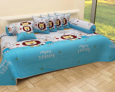 MAHI TEXTILES Cotton Abstract Diwan Set(Multicolor)