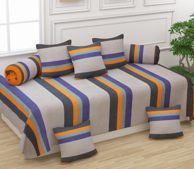 MAHI TEXTILES Cotton Abstract Diwan Set(Multicolor)