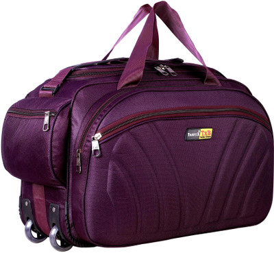 TRAVELX BY XERUS (Expandable) Soft Body Duffel Luggage/Bag (60L), Premium Quality Waterproof Travel Duffel Bag/Strolley Duffel bag. with Smooth Two Spinner wheel Duffel With Wheels (Strolley)