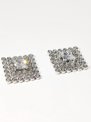 latest jewelery AMERICAN DIAMOND STUD EARRING Cubic Zirconia Metal Stud Earring