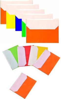 Greeshma Plastic Polypropylene FS Document Button Folder (Set Of 10, Multicolor)(Set Of 10, Multicolor)
