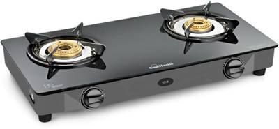 SUNFLAME 2 Burner Glass top Star BK Glass Manual Gas Stove  (2 Burners)