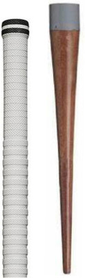 Y2M Set of 1 Cricket Bat White grip + 1 wooden cone (griper) Ultra Tacky(Pack of 2)