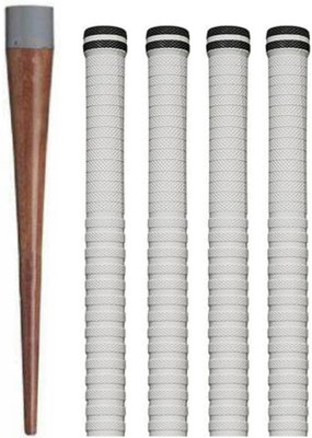 Owlix Set of 4 Cricket Bat White grip (XR) + 1 wooden cone (gripper) Ultra Tacky(Pack of 5)