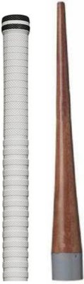 Dinetic Pair of 1 Cricket Bat White grip (XR) + 1 wooden cone (gripper) Ultra Tacky(Pack of 2)