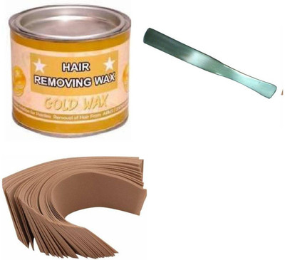 Red Ballons Gold hair removal Wax 500 gms with 40 waxing Strips, Waxing knife Applicator - Waxing combo Kit, Wax(800 ml, Set of 6)