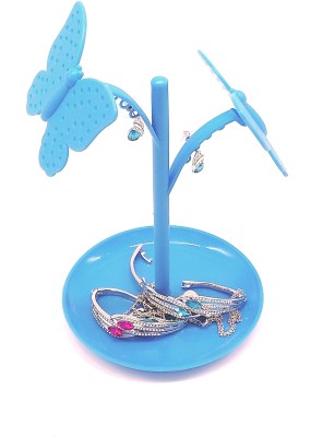 Connectwide Butterfly Tree Jewelry Necklace Stud Earring Holder Organizer Display Rack Tower Stand Tree with Base Tray Jewellery Organizer