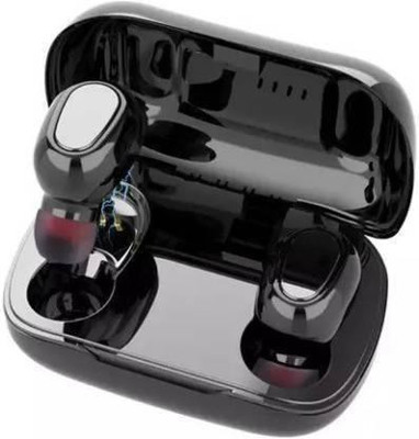 Glatoxi TWS L21 Wireless Dual Ear High Bass Bluetooth Headset with Mic Bluetooth(Black, True Wireless)