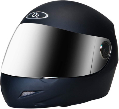 O2 PRO Full Face Helmet with Scratch Resistant Mercury Visor, Cross Ventilation Motorbike Helmet(Matt Black)