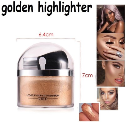 Emijun Diamond Gold Dust Shimmery Shiny Face Makeup Powdery Highlighter .(Gold)