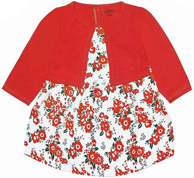 babeezworld Midi/Knee Length Casual Dress(Red, Full Sleeve)