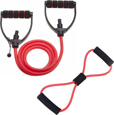 VATSMART SINGLE TONING TUBE WITH FIGURE 8 RESISTANCE TUBE Resistance Tube(Red, Black)
